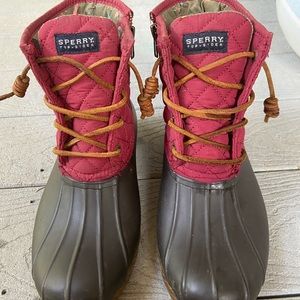 Sperry Top-sider red quilted nylon duck boots